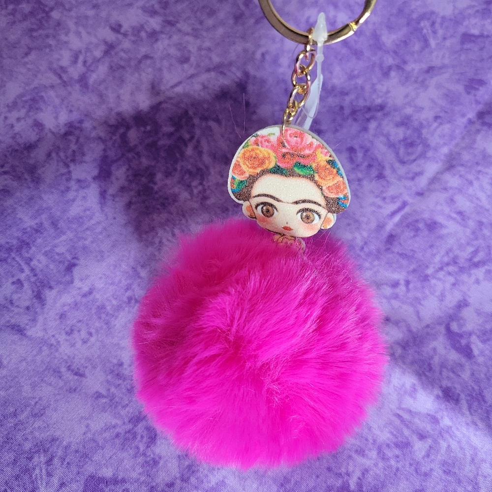 Frida fluffy keychains